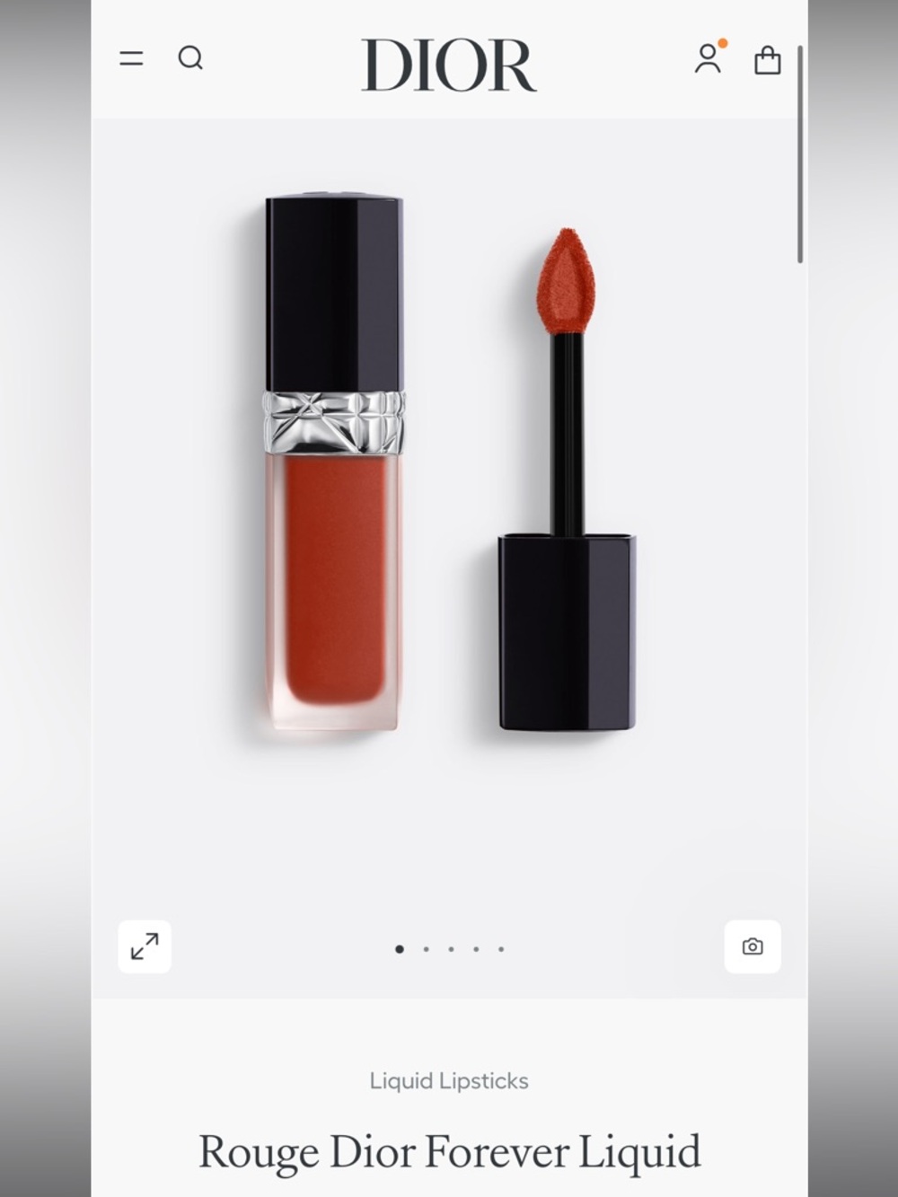 Dior Rouge Liquid Lipstick — Warm Brick Orange-Red